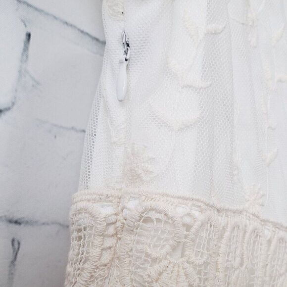 Sundance Juliet Lace Mini Dress Size 2 Ivory Boho Western Festival Lined Zipper - Picture 12 of 12